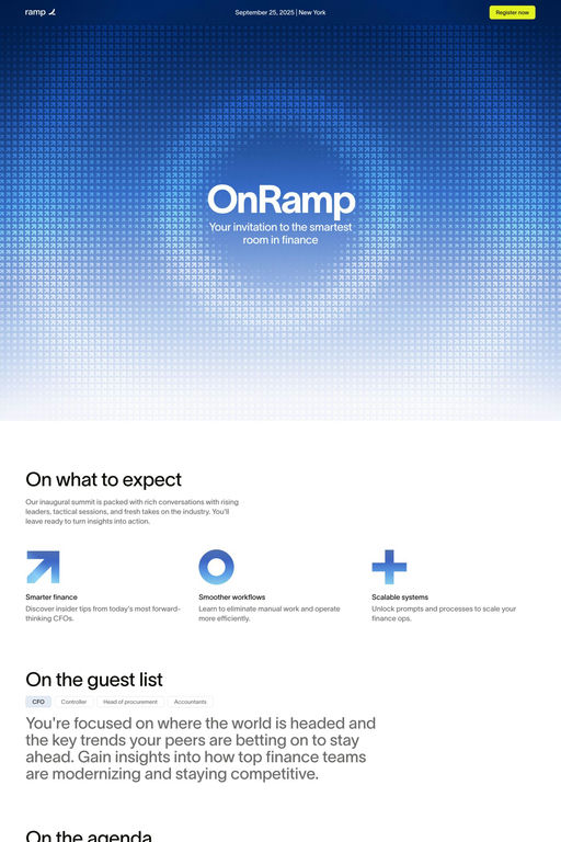 OnRamp 2025 website screenshot
