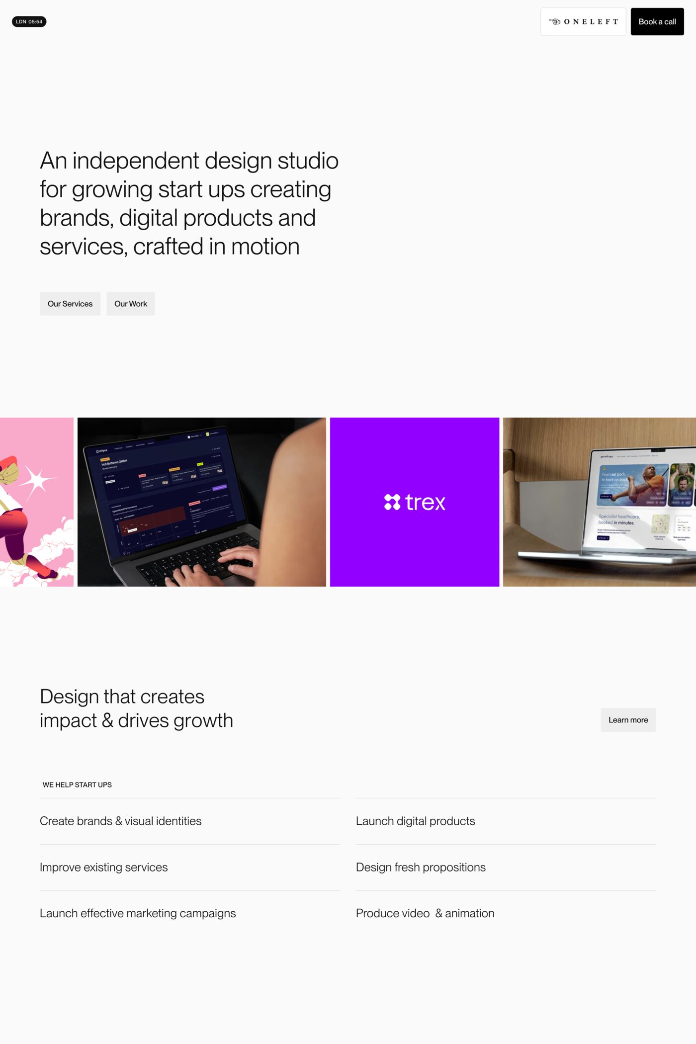OneLeft website screenshot