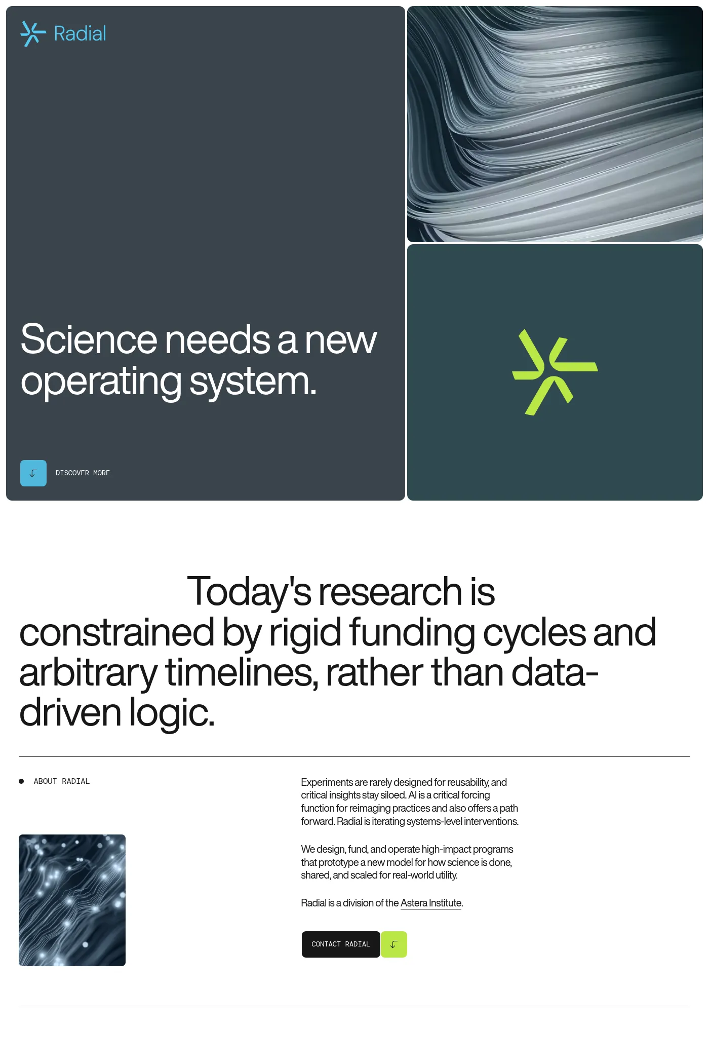 Radial website screenshot