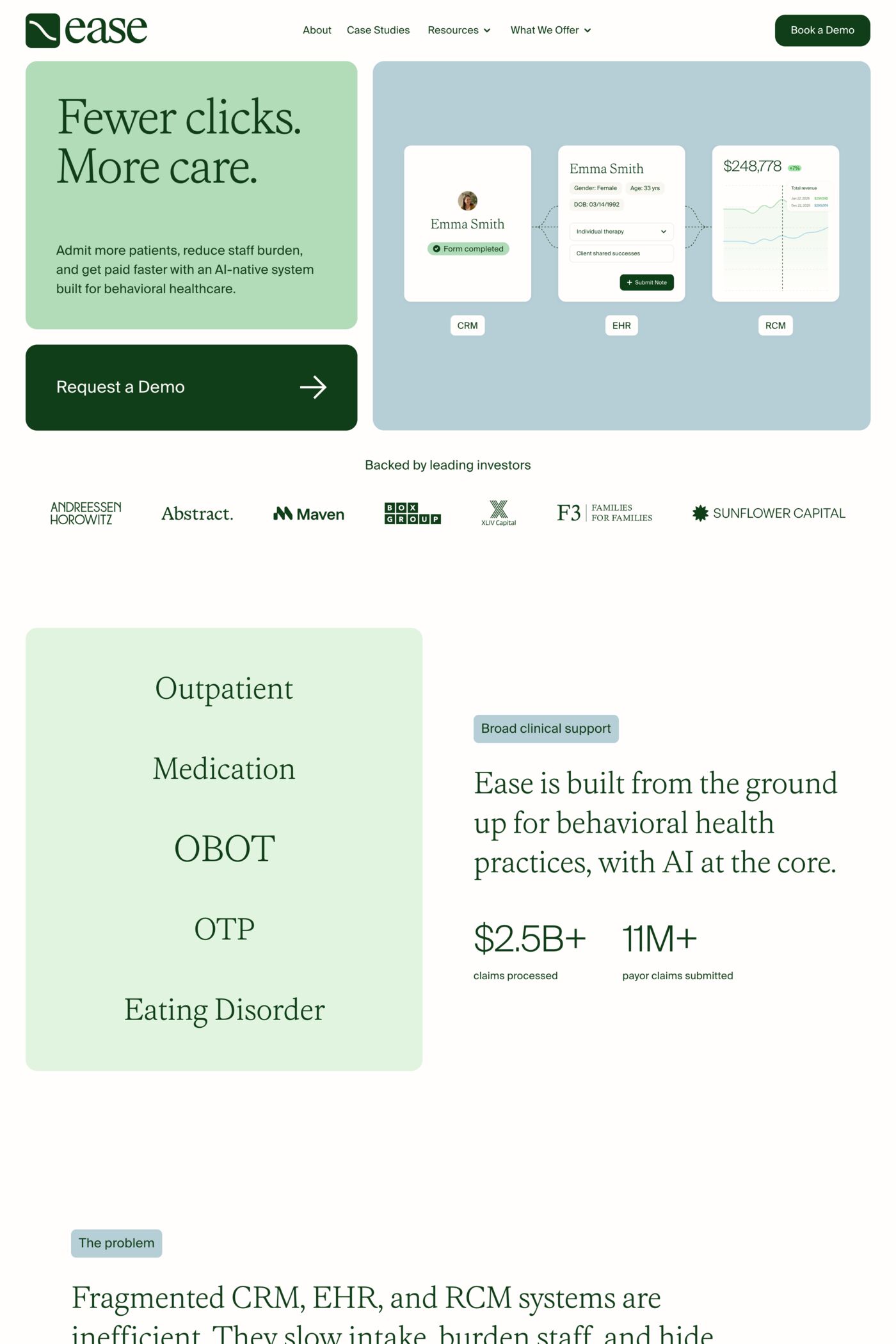 Ease Health website screenshot