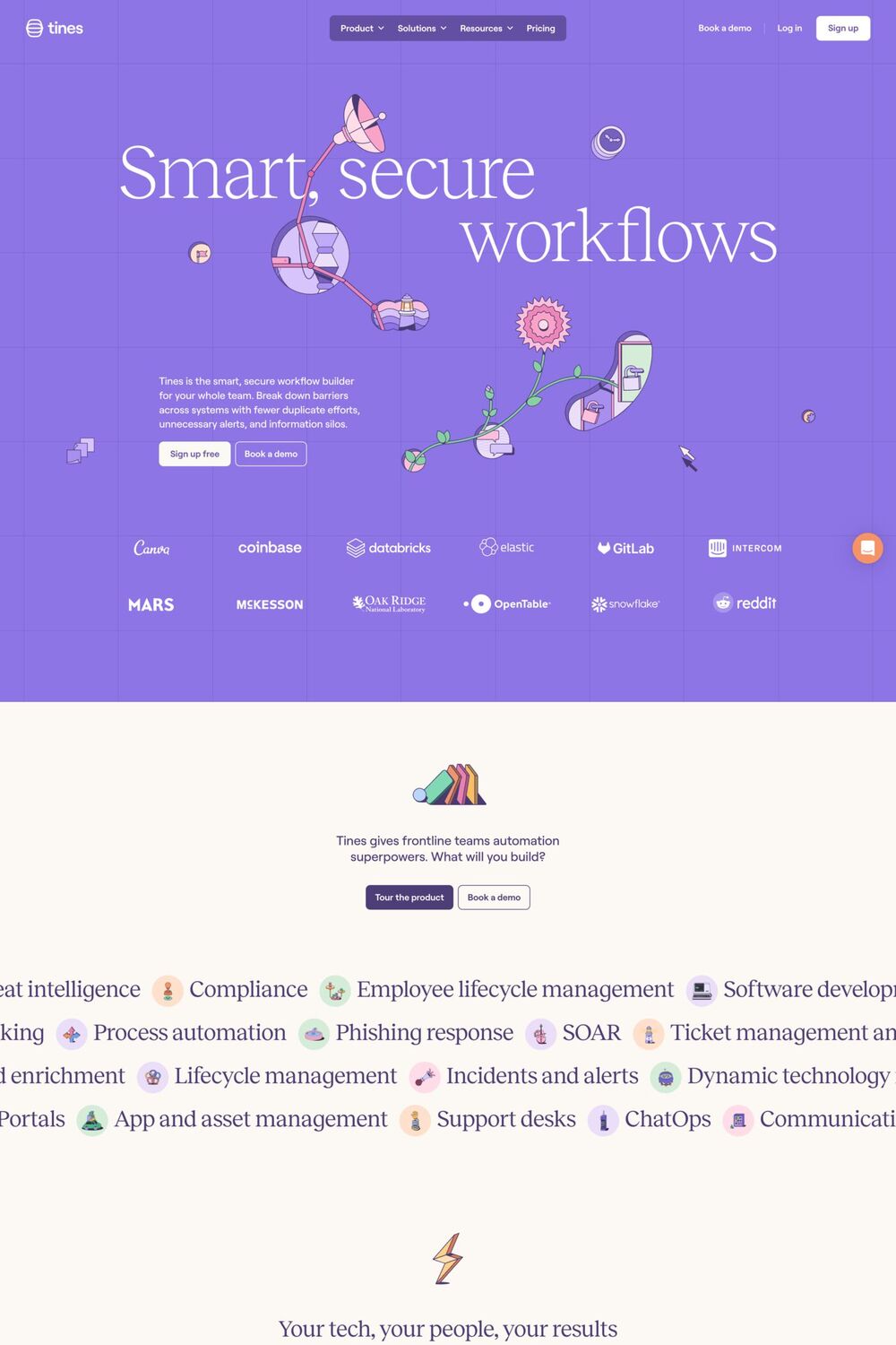 Tines website screenshot