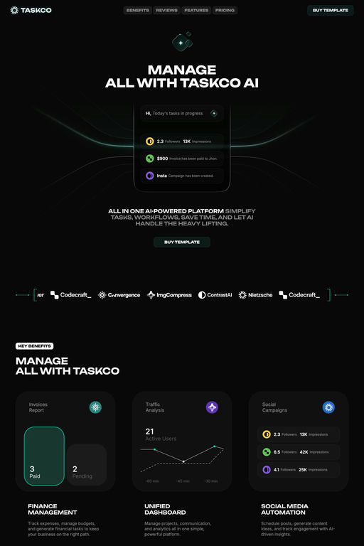 Taskco template screenshot