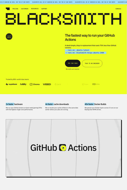 Blacksmith website screenshot