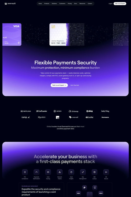 Evervault website screenshot