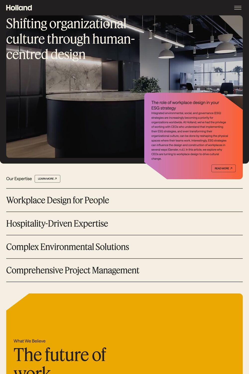 Holland Design website screenshot