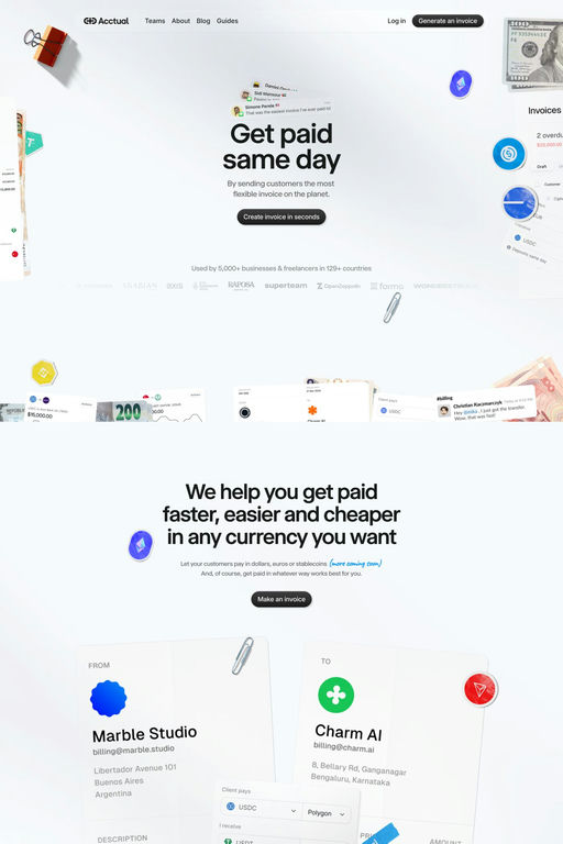 Acctual website screenshot