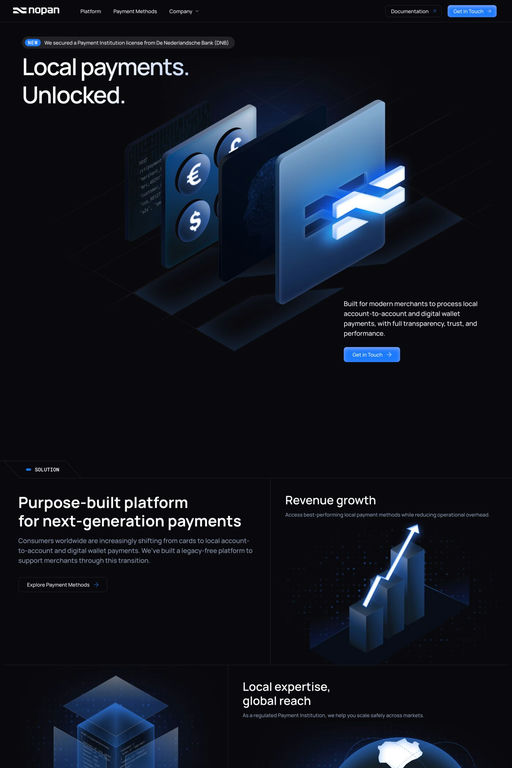 Nopan website screenshot