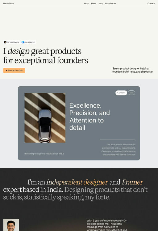 Harsh Shah website screenshot