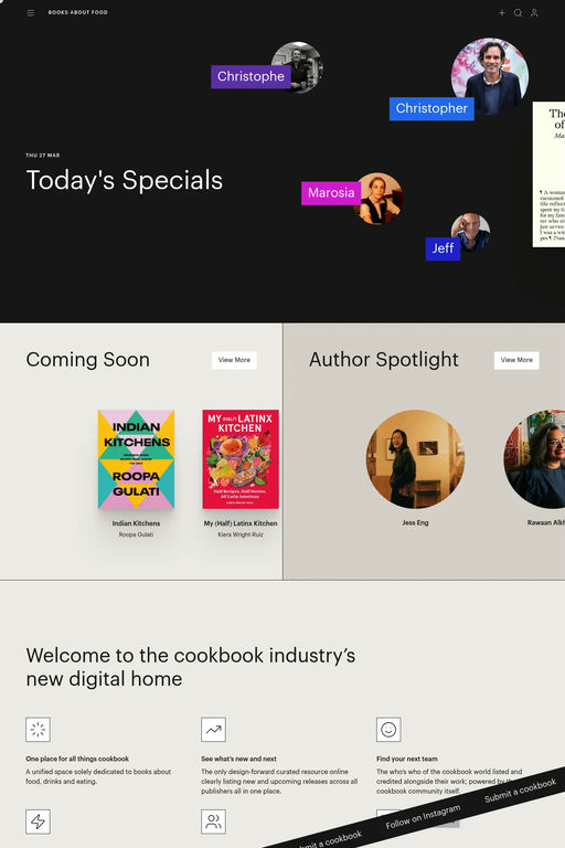 Books About Food website screenshot