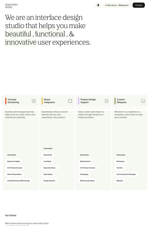 September Works website screenshot