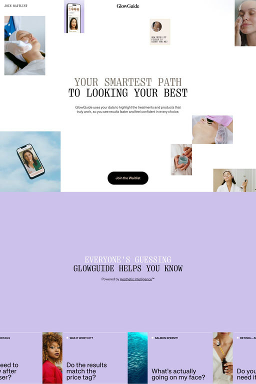 GlowGuide website screenshot