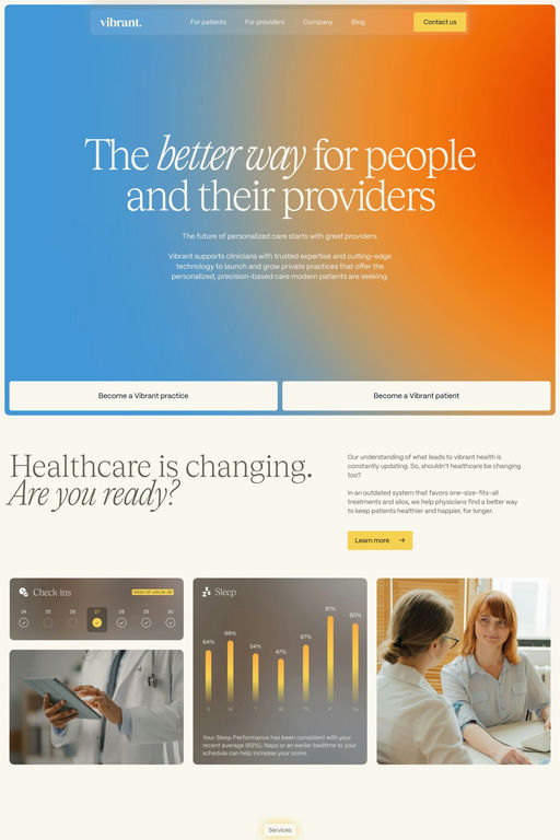 Vibrant website screenshot