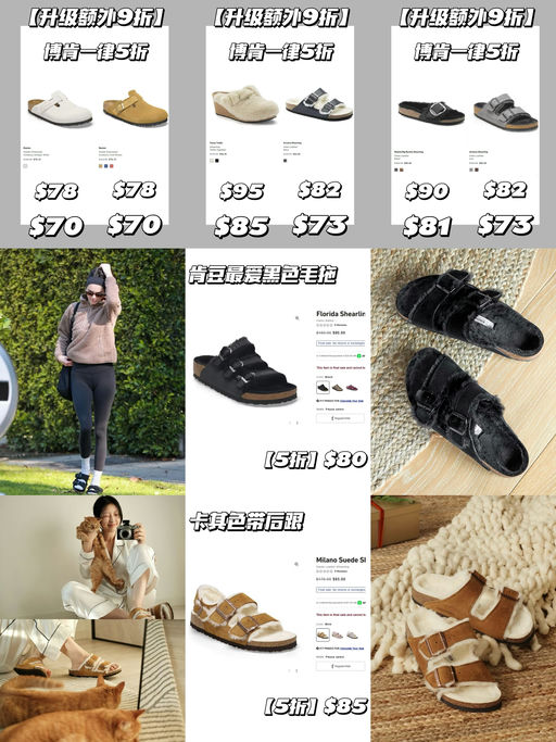 🐶【博肯毛毛拖鞋】【一律5折+额外9折】