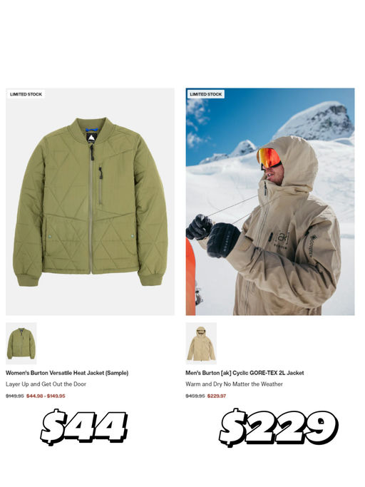 【Burton 季末大清仓】 【Deepest Deals】