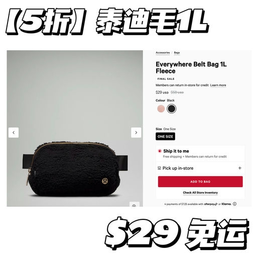 【史低！】泰迪腰包抄底