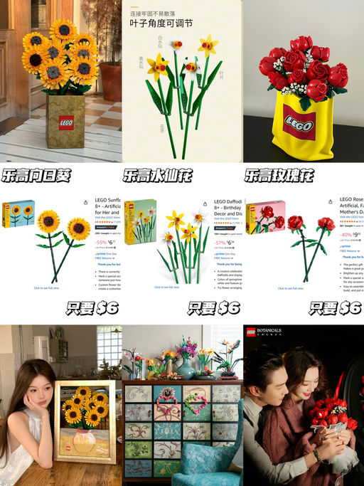 【乐高花束全线下折】【统统不到 $10】