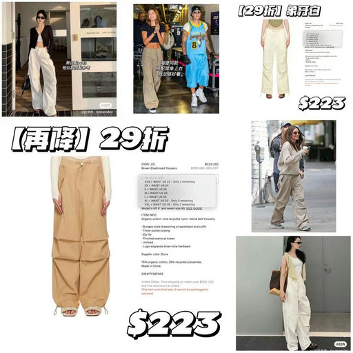 【再降$80】【抄底3折】Dion Lee大火工装裤