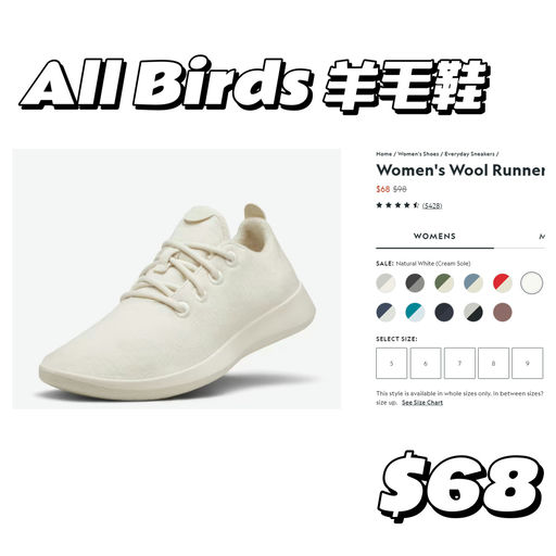 【Wool Runners 48折】经典灰还有8码
