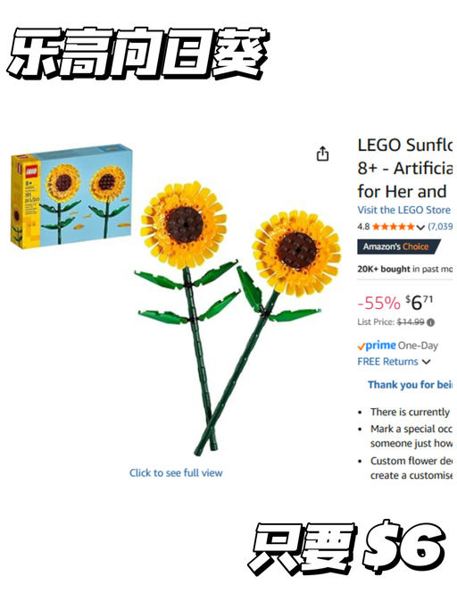 【乐高花束全线下折】【统统不到 $10】