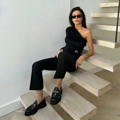 【38折买Gucci】Gucci经典马衔扣厚底乐福鞋