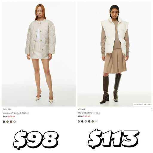 【小红书爆火】Aritzia 羽绒，应季下折