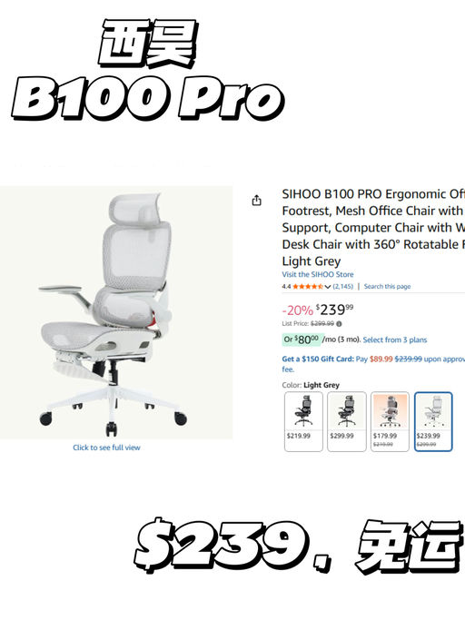 【$239，免运】【懂腰的人体工学椅】