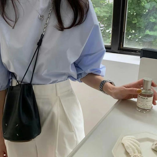 【抄底35折！】【韩妹最爱】马吉拉抽绳四角明线水桶包