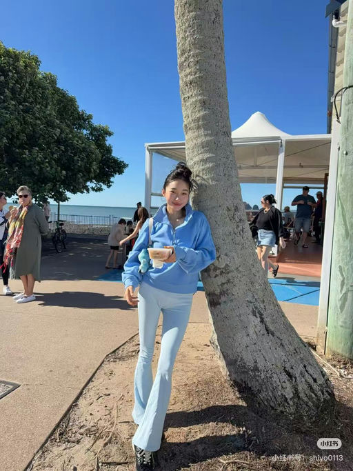 【超韩系航空蓝】Scuba立领半拉链