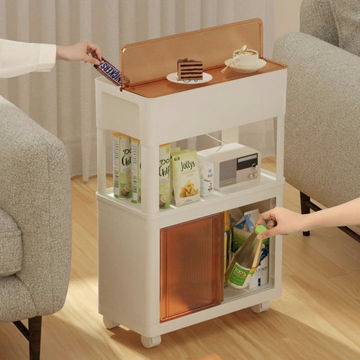 【焦糖奶白色】3层收纳推车，仅$13