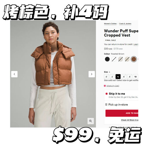 【黑五价补货】5折，仅$99