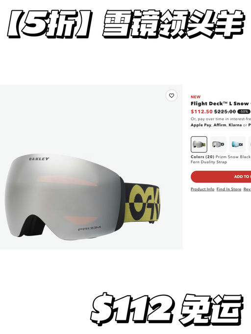 【5折！】雪镜领头羊