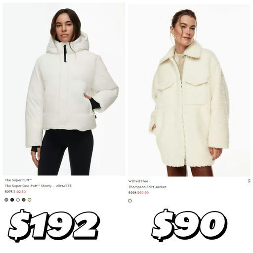 【小红书爆火】Aritzia 羽绒，应季下折