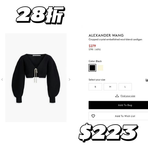 【辣妹天花板】Alexander Wang，28折起