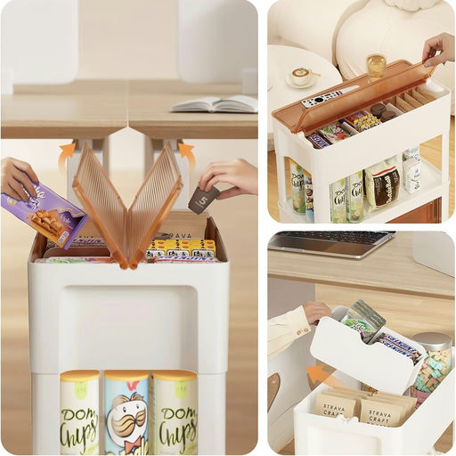 【焦糖奶白色】3层收纳推车，仅$13