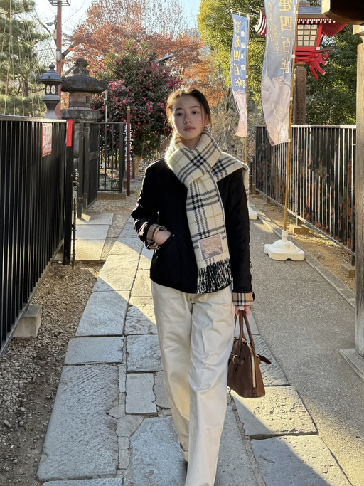 🎠【100 % 纯羊绒】【BBR 双面双色围巾】