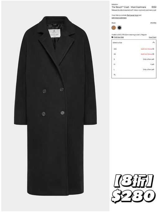 🌨️【小红书超火】【Slouch 大衣8折】