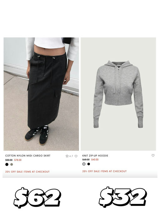 【Oak+Fort 额外8折】大多$50封顶