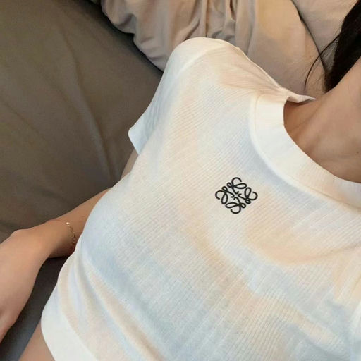 【竟然5折！】【最后黄金码】Loewe新款螺纹针织logo短Tee