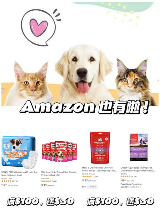 【Amzon 也有啦！】满$100送$30