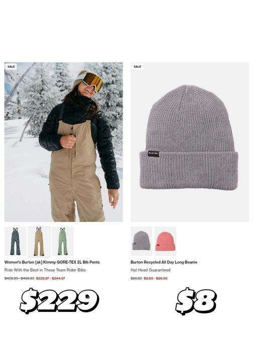 【Burton 季末大清仓】 【Deepest Deals】
