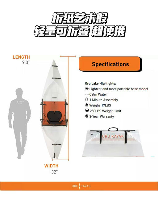 【高能喵最新试用返图】ORU Lake可折叠Kayak