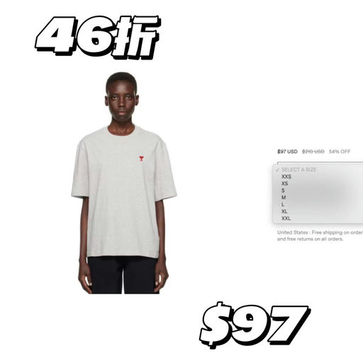 【$100不到】Ami经典小红心T恤，4x折