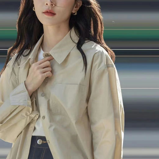 【版型绝佳】Lulu府绸衬衫，卡其色下折