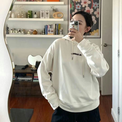 【应季史低】【35折，码全】Jil Sander奶油白卫衣