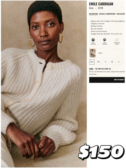 【满$50减$20】Sezane 罕见折！