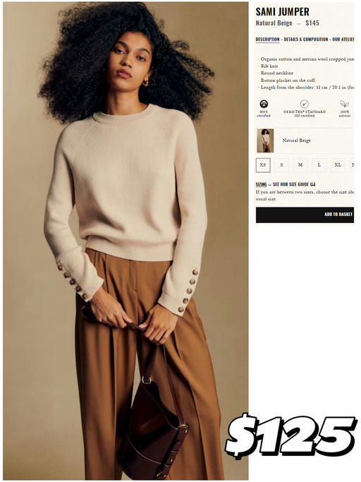 【满$50减$20】Sezane 罕见折！