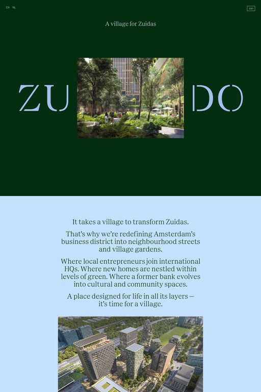 Zudo website screenshot