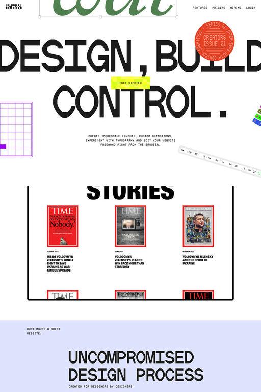 Control website screenshot