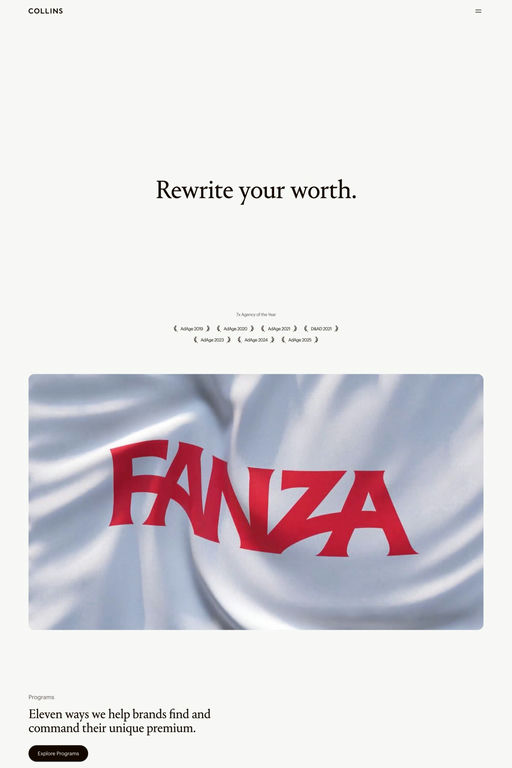 COLLINS website screenshot