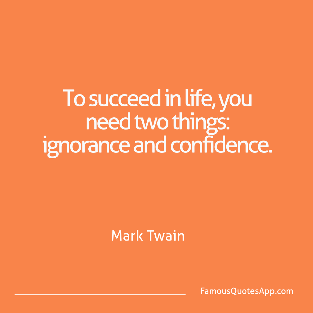 Success Mark Twain To succeed in life,